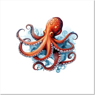 Orange Octopus Posters and Art